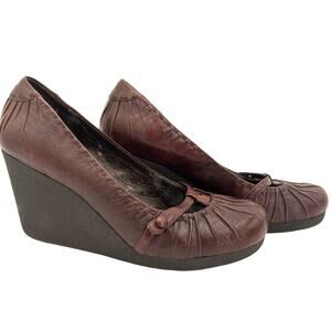 Aldo Women's Brown Wedge Varicka Slip On Heels Size 8